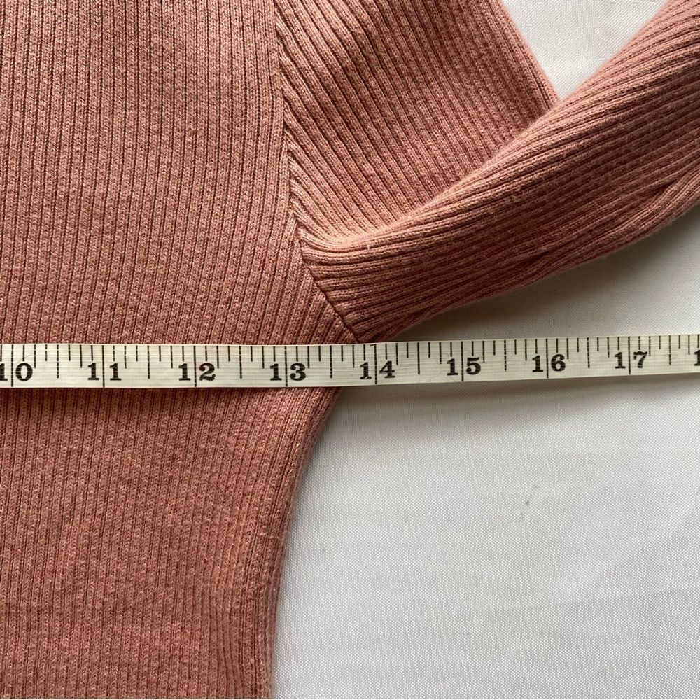 Faherty Rose Pink Colorblock Mikki Cotton/ Cashmere Henley Sweater Size Small - Picture 14 of 15